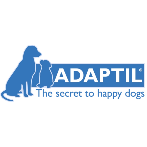 Logotio de la marca Adaptil  de medicación para perros y gatos en la sección la tienda de la clínica veterinaria El Jardín