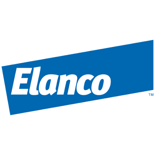 Logotio de la marca Elanco de medicación para perros y gatos en la sección la tienda de la clínica veterinaria El Jardín