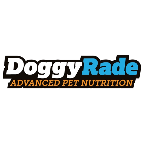 Logotio de la marca Doggy Rade  de alimentación para perros y gatos en la sección la tienda de la clínica veterinaria El Jardín